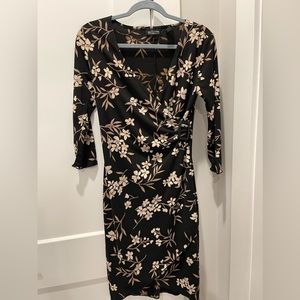 Floral pattern wrap dress